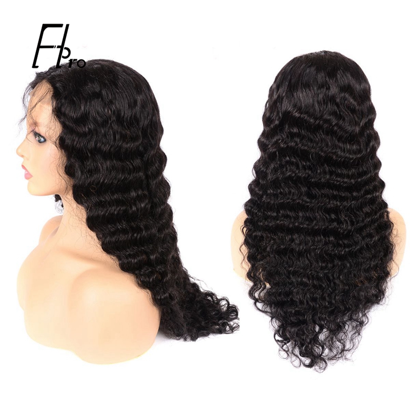 4x4 Lace Closure Wig Unit Deep Wave Glueless Virgin Hair Natural Color